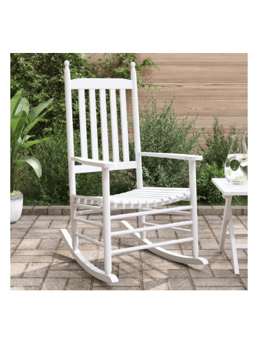 Sonata H Люлеещи се столове с извити седалки, 2 бр, бели, масивна ела