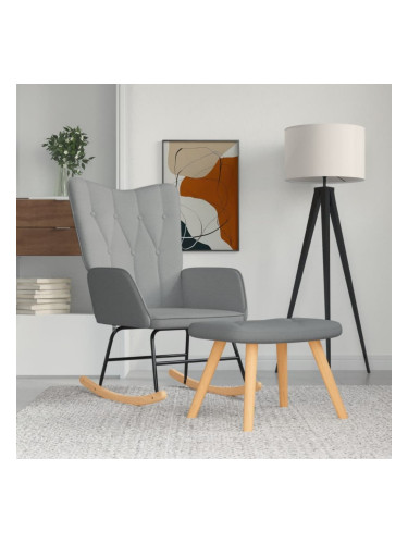 Sonata H Люлеещ се стол с табуретка, светлосив, плат