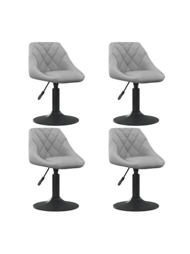Sonata H Въртящи се трапезни столове, 4 бр, светлосиви, кадифе
