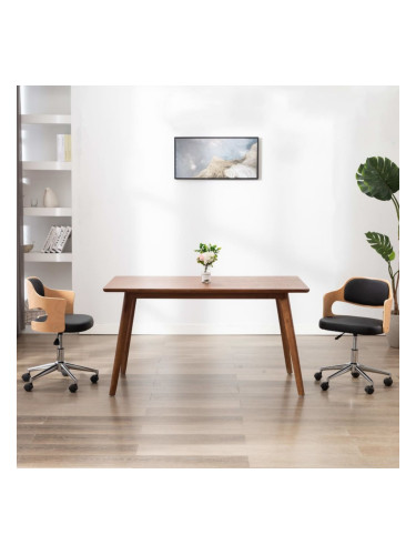 Sonata H Въртящи 2 бр трапезни стола черни огънато дърво/изкуствена кожа