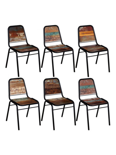 Sonata H Трапезни столове, 6 бр, регенерирано дърво масив