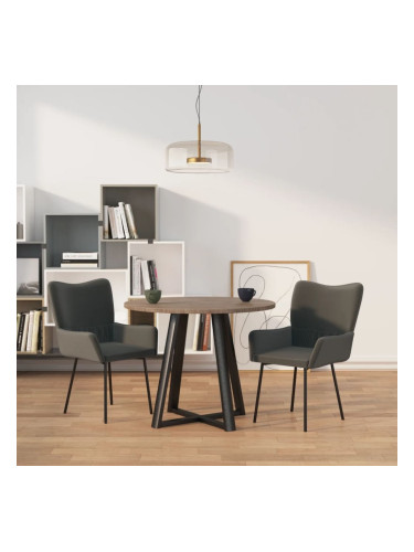 Sonata H Трапезни столове, 2 бр, тъмносиви, кадифе