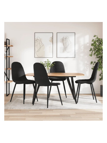 Sonata H Трапезни столове, 4 бр, черни, кадифе