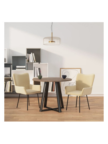 Sonata H Трапезни столове, 2 бр, кремави, кадифе