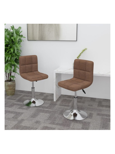 Sonata H Въртящи се трапезни столове, 2 бр, кафяви, текстил