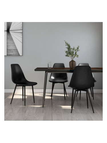 Sonata H Трапезни столове, 4 бр, черни, PP