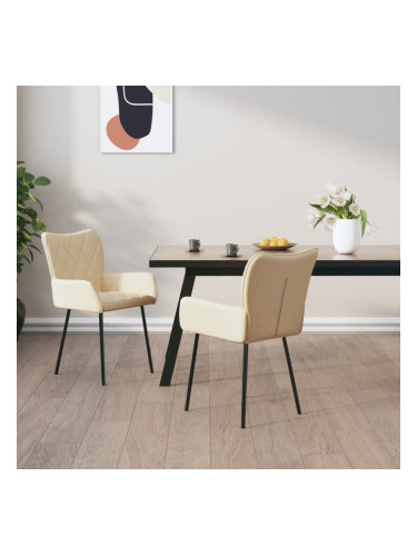 Sonata H Трапезни столове, 2 бр, кремави, текстил