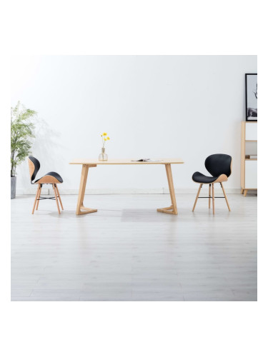 Sonata H Трапезни столове, 2 бр, черни, изкуствена кожа и извито дърво