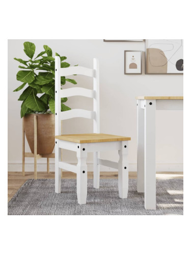 Sonata H Трапезни столове 2 бр Corona бели 42x47x107 см бор масив