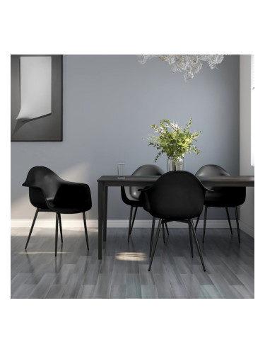 Sonata H Трапезни столове, 4 бр, черни, PP