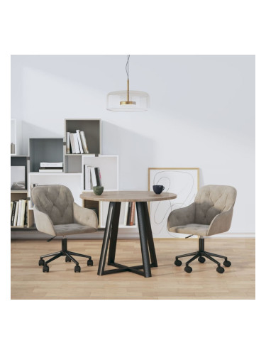 Sonata H Въртящи се трапезни столове, 2 бр, светлосиви, кадифе