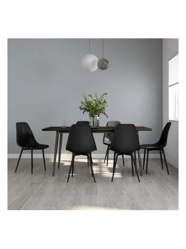 Sonata H Трапезни столове, 6 бр, черни, PP
