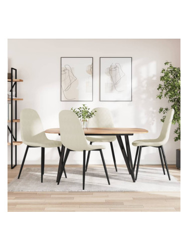 Sonata H Трапезни столове, 4 бр, кремавобели, кадифе