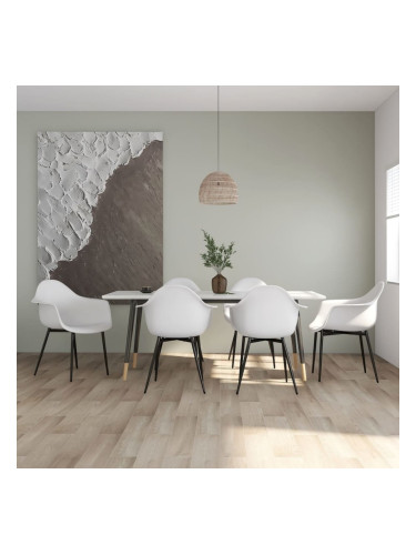 Sonata H Трапезни столове, 6 бр, бели, PP