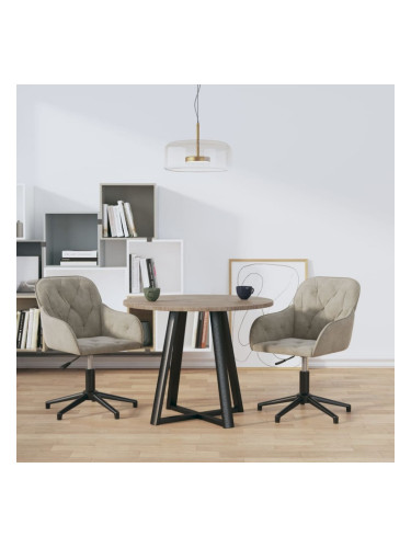 Sonata H Въртящи се трапезни столове, 2 бр, светлосиви, кадифе