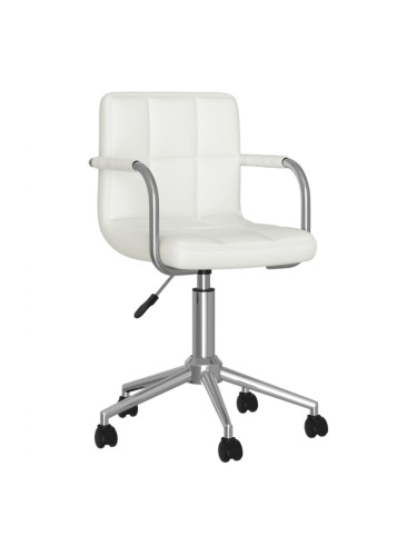 Sonata H Въртящ се трапезен стол, бял, изкуствена кожа