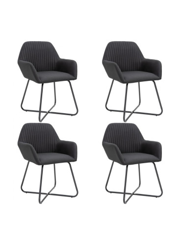 Sonata H Трапезни столове, 4 бр, черни, плат
