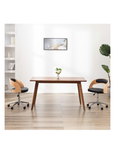 Sonata H Въртящи 2 бр трапезни стола черни огънато дърво/изкуствена кожа