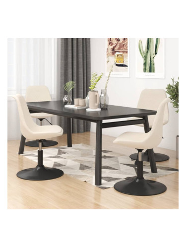 Sonata H Въртящи се трапезни столове, 4 бр, кремави, кадифе