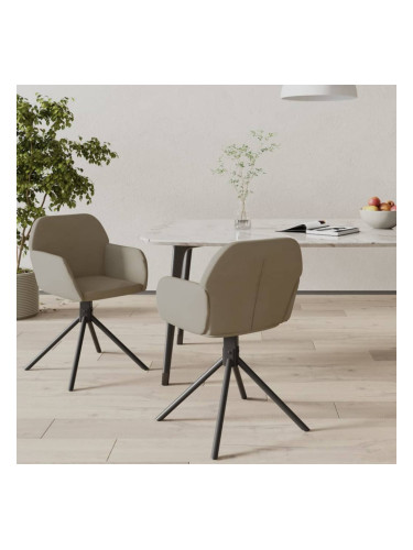 Sonata H Въртящи се трапезни столове, 2 бр, светлосиви, кадифе