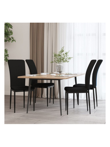 Sonata H Трапезни столове, 4 бр, черни, кадифе