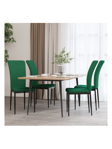 Sonata H Трапезни столове, 4 бр, тъмнозелени, кадифе