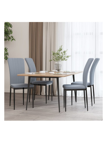 Sonata H Трапезни столове, 4 бр, светлосиви, кадифе