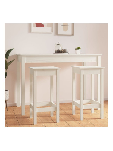 Sonata H Бар столове 2 бр бели 40x40x78 см борово дърво масив