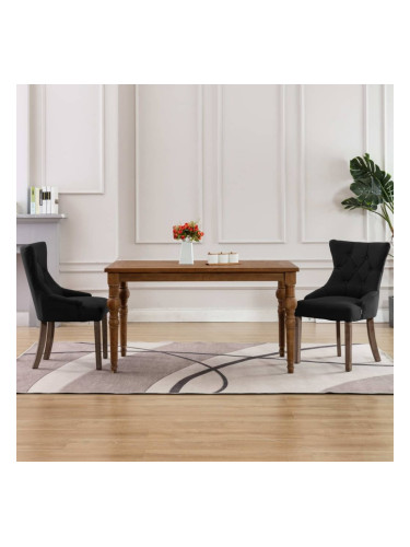 Sonata H Трапезни столове, 2 бр, черни, текстил