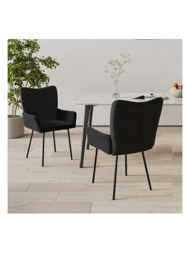 Sonata H Трапезни столове, 2 бр, черни, кадифе