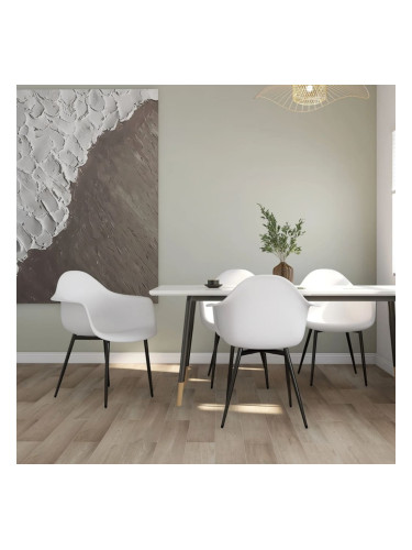 Sonata H Трапезни столове, 4 бр, бели, PP