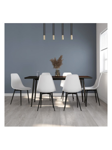 Sonata H Трапезни столове, 6 бр, бели, PP