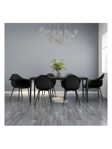Sonata H Трапезни столове, 6 бр, черни, PP