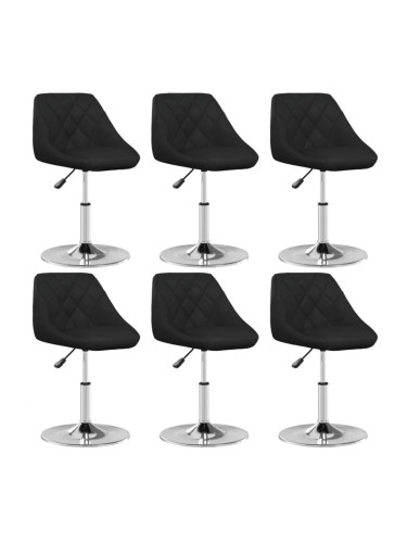 Sonata H Трапезни столове, 6 бр, черни, изкуствена кожа