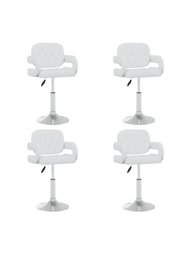 Sonata H Въртящи се трапезни столове, 4 бр, бели, изкуствена кожа
