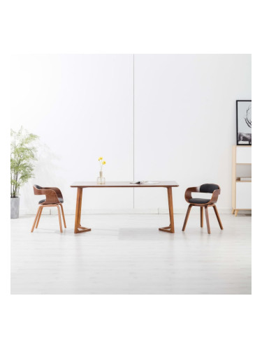 Sonata H Трапезни столове, 2 бр, тъмносиви, текстил и извито дърво