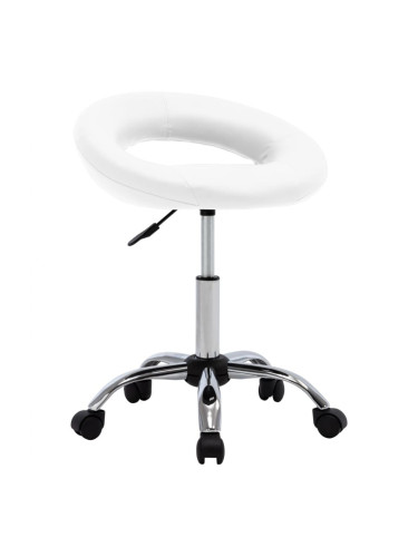 Sonata H Въртящ се трапезен стол, бял, изкуствена кожа