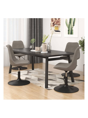 Sonata H Въртящи се трапезни столове, 4 бр, светлосиви, кадифе