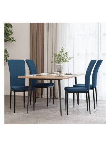 Sonata H Трапезни столове, 4 бр, сини, кадифе
