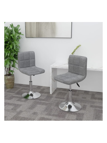 Sonata H Въртящи се трапезни столове, 2 бр, светлосиви, текстил