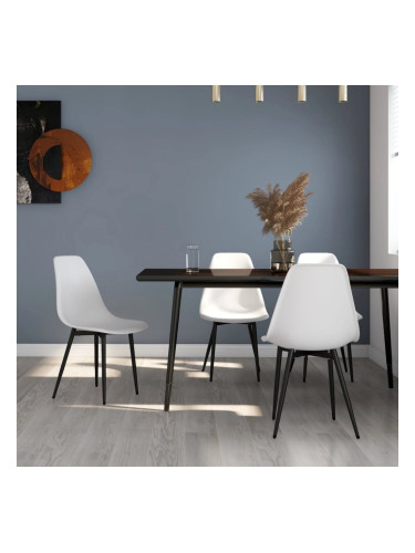 Sonata H Трапезни столове, 4 бр, бели, PP