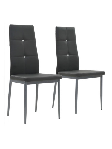 Sonata H Трапезни столове, 2 бр, сиви, изкуствена кожа