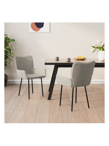 Sonata H Трапезни столове, 2 бр, светлосиви, кадифе