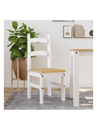 Sonata H Трапезни столове 2 бр бели 40x46x99 см бор масив
