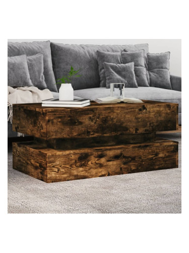 Sonata H Маса за кафе с LED осветление, опушен дъб, 90x50x40 см