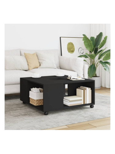 Sonata H Кафе маса, черна, 80x80x40 см, инженерно дърво