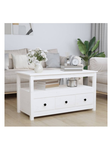 Sonata H Кафе маса, бяла, 102x49x55 см, борово дърво масив