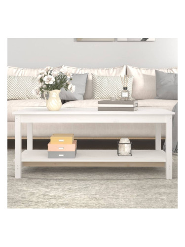 Sonata H Кафе маса, бяла, 110x55x45 см, борово дърво масив