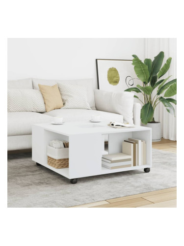 Sonata H Кафе маса, бяла, 80x80x40 см, инженерно дърво