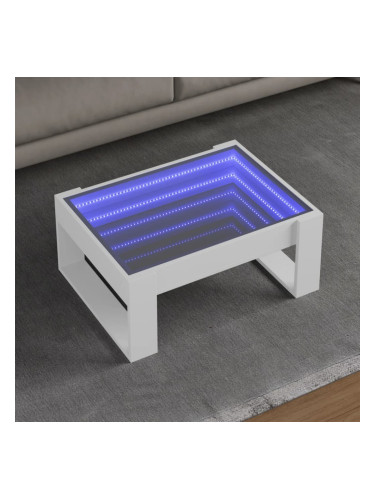 Sonata H Маса за кафе с Infinity LED бяла 70x53x30 см